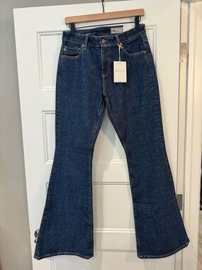 Ag Adriano Goldschmied Angeline Dark Blue High-Rise Flare Jeans